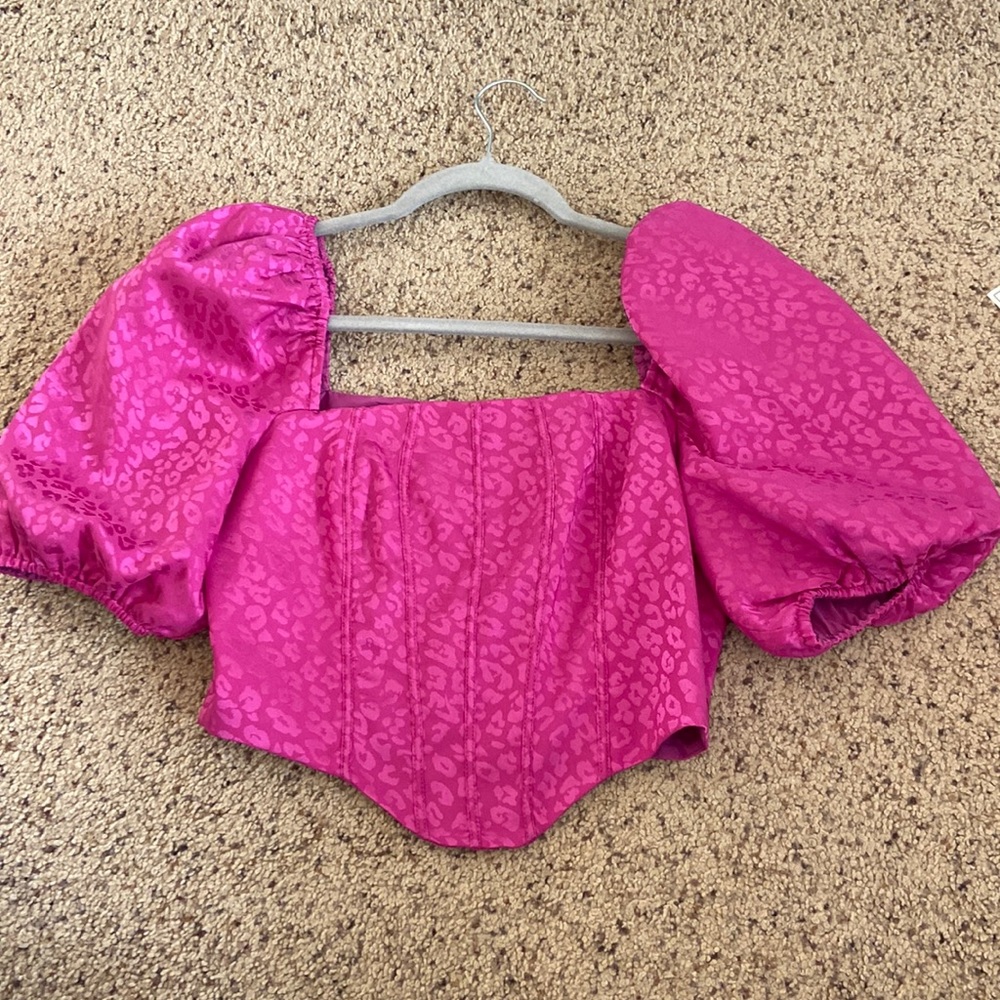 Saylor Korey Puff Sleeve Bustier Top